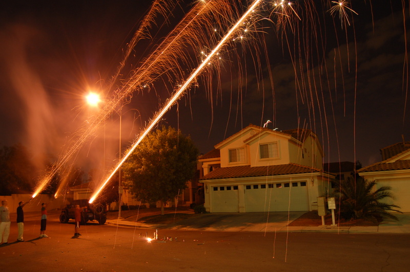 20080704 - Kids shooting fireworks