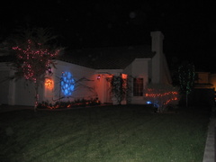 House with camera flash