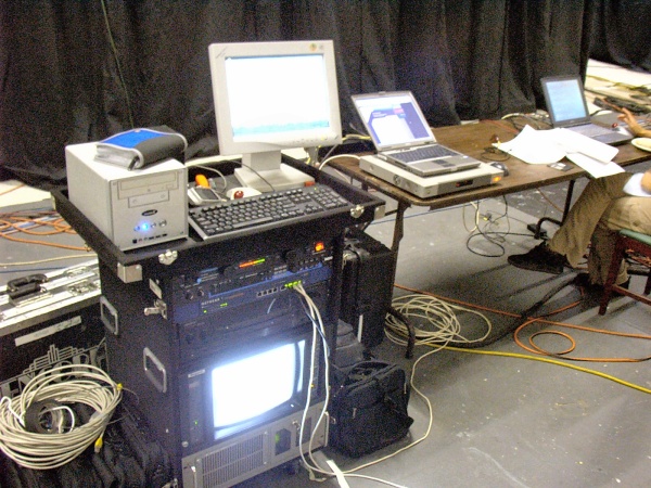 My personal rig to handle network firewall, NAT, and Internet Poker Server for the tv show.  I'm very proud of my little rack's equipment and how well it all worked.
