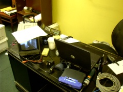 My desk, first week on the job.